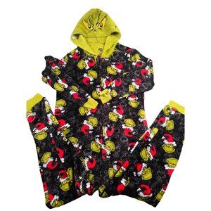 Dr. Seuss Grinch One Piece PJ with Hood Size XL